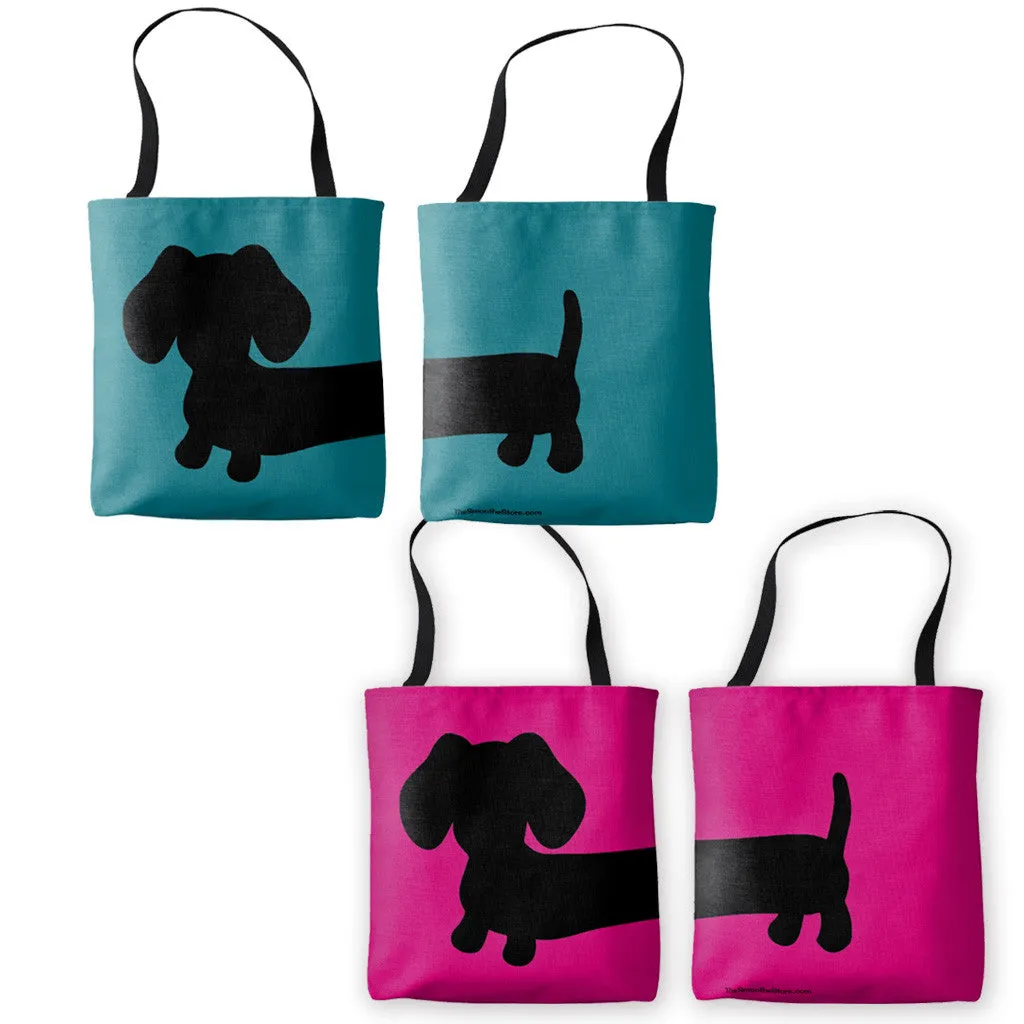 Brightly Colored Dachshund Tote Bag
