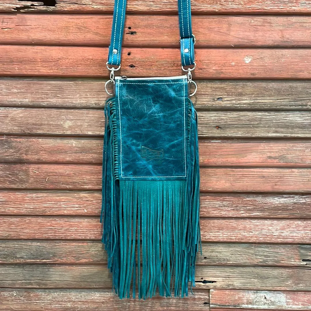 Carrie - Brindle w/ Turquoise Sand tool w/ bucking aces