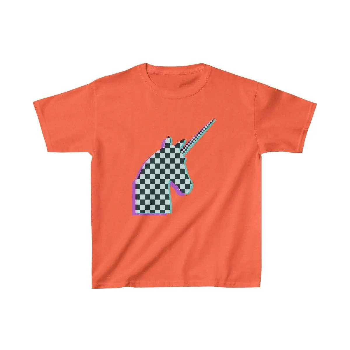 Glitch Aesthetic Unicorn Checker T-Shirt Kids