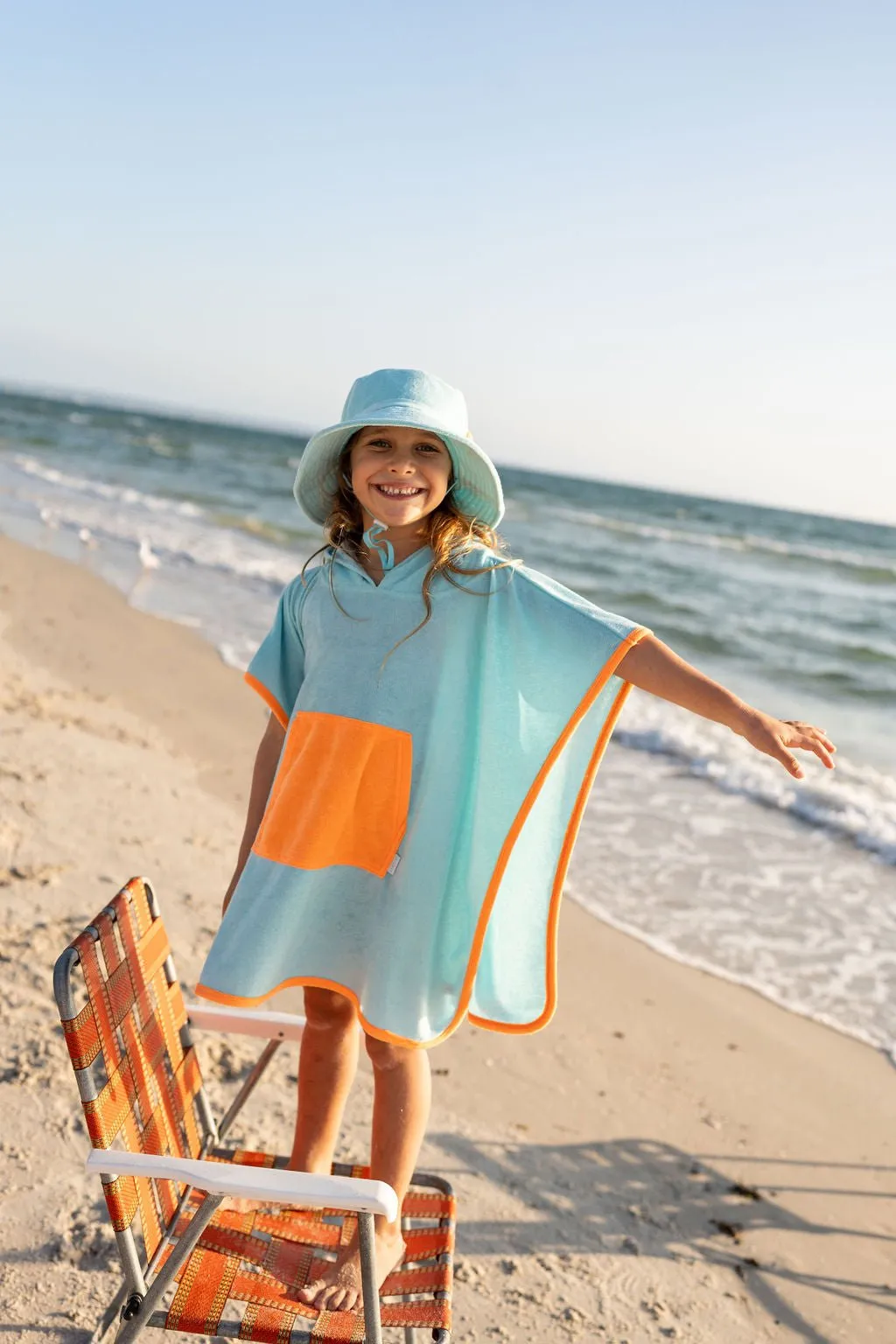 Light Blue Terry Towelling Hooded Towel