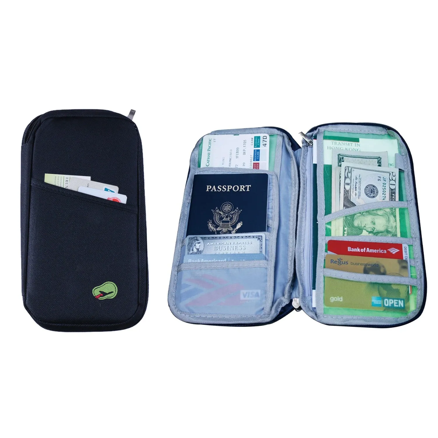 Lightweight Travel Wallet Passport Holder, Document Organizer
