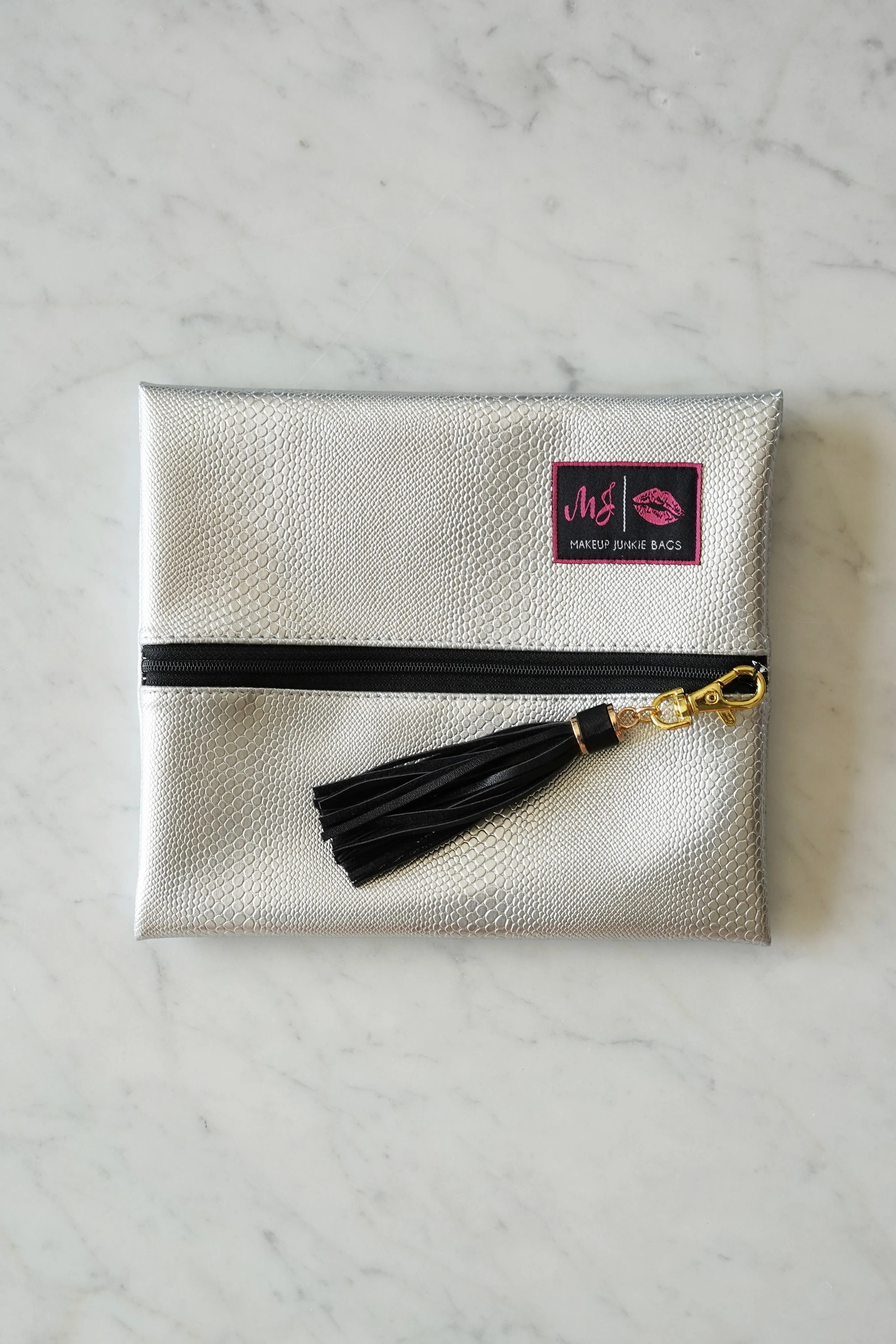 Makeup Junkie Bags Silver Serpent