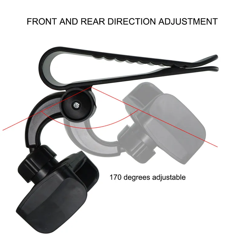 Universal 360 Car Clip Sun Visor Cell Phone Holder Mount Stand GPS Holder in Car Mobile Clip red